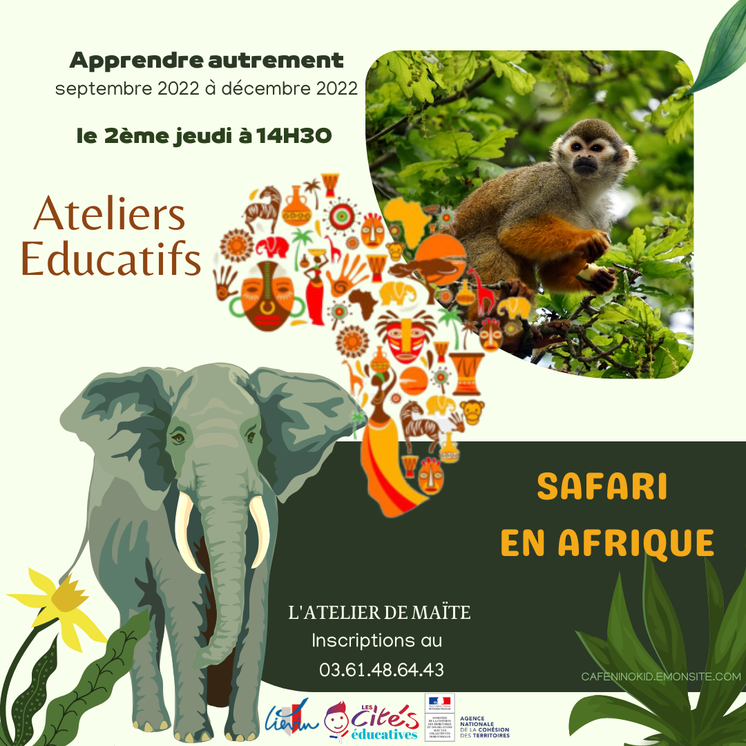 Atelier éduco ludique safari en Afrique Nino'Kid Liévin