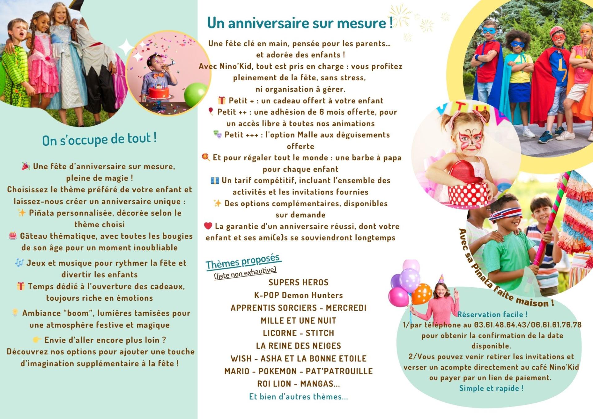 Fête anniversaire Nino'Kid