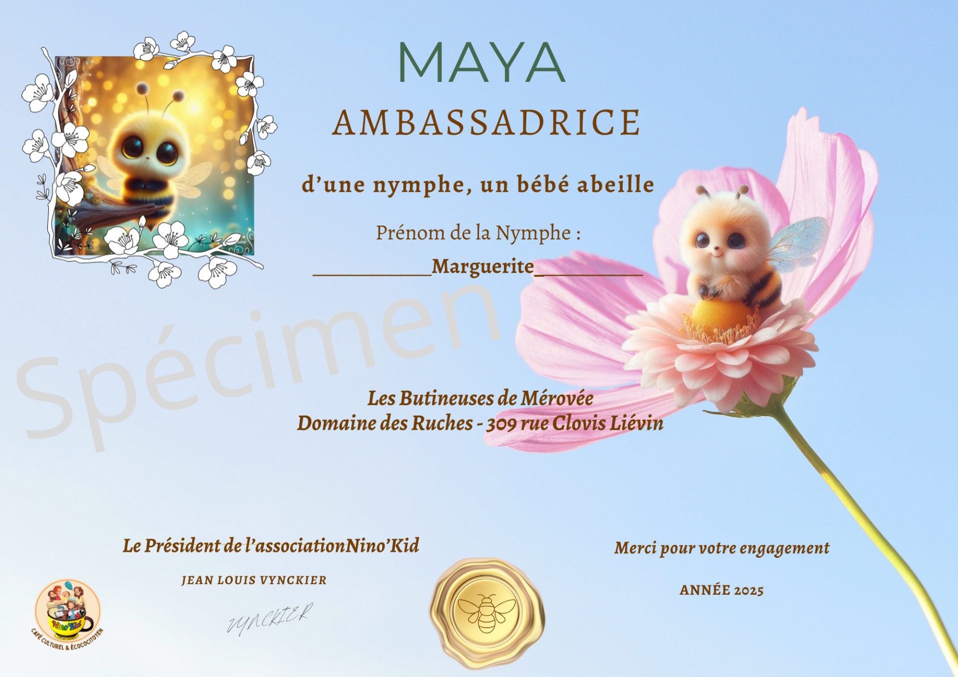 Ambassadeur des abeilles nino kid