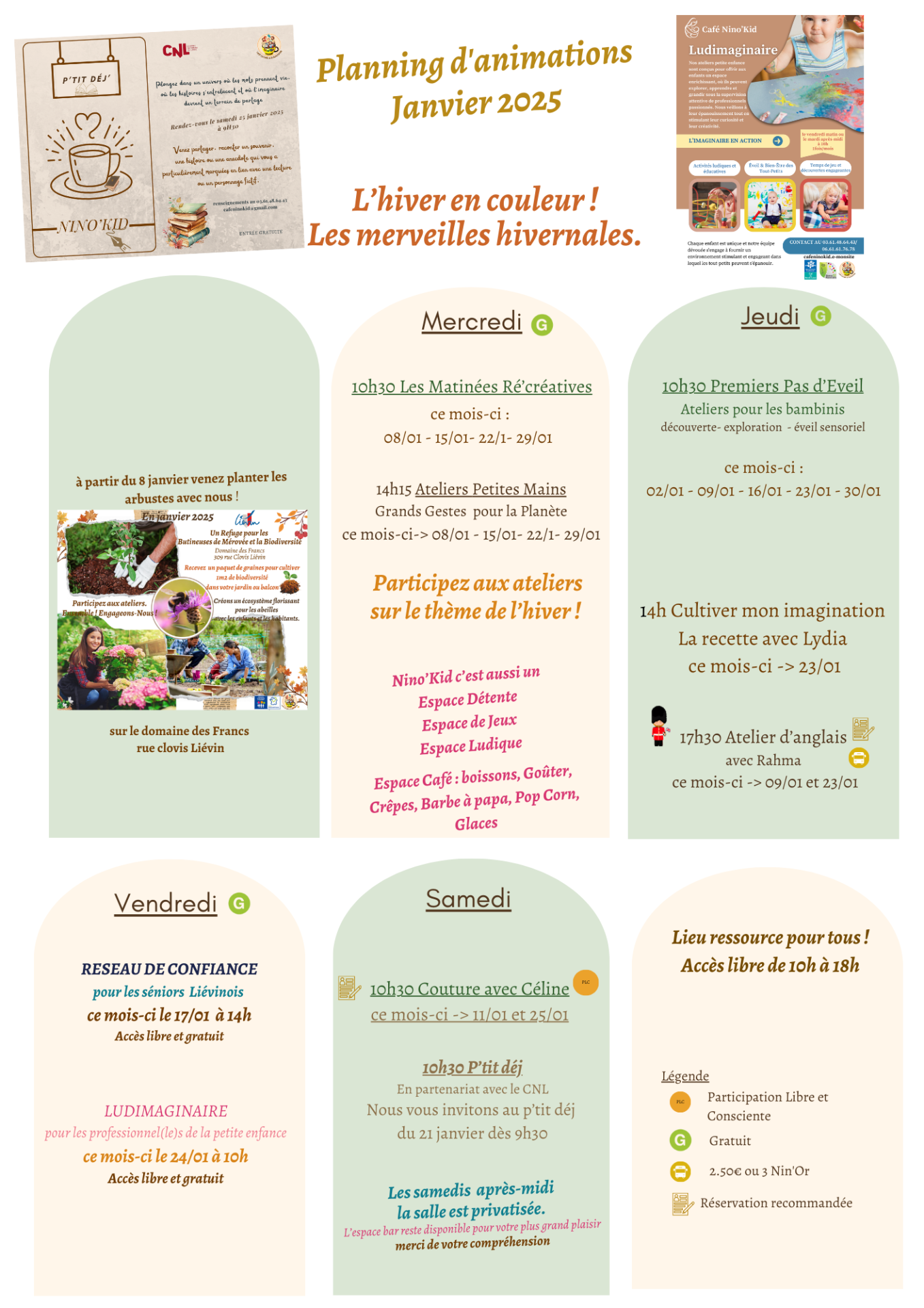 Programme activites de janvier 2025 nino kid