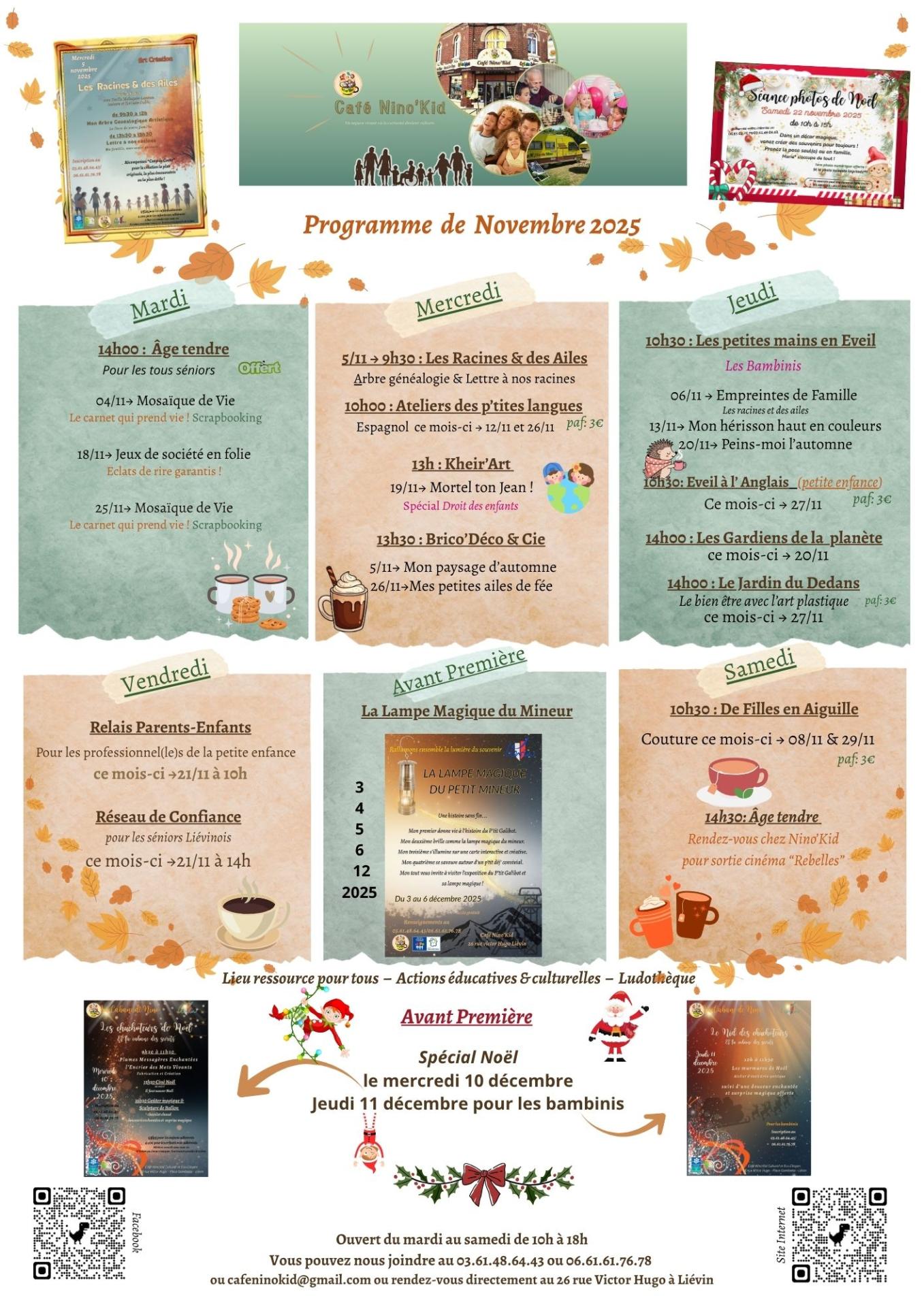 Programme de novembre 2025