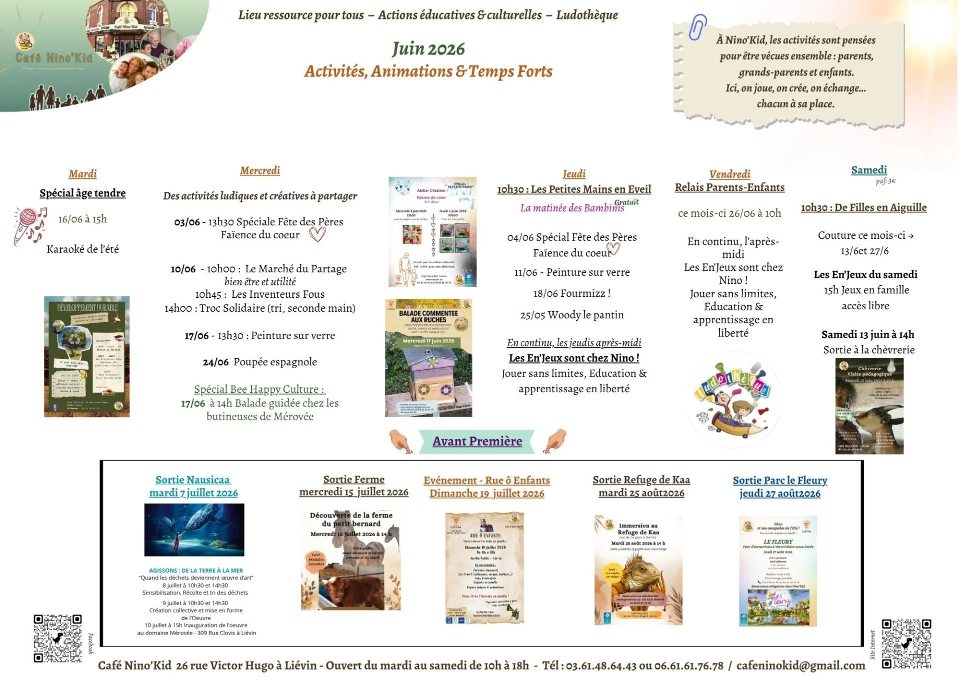 Programme juin 2026 nino kid